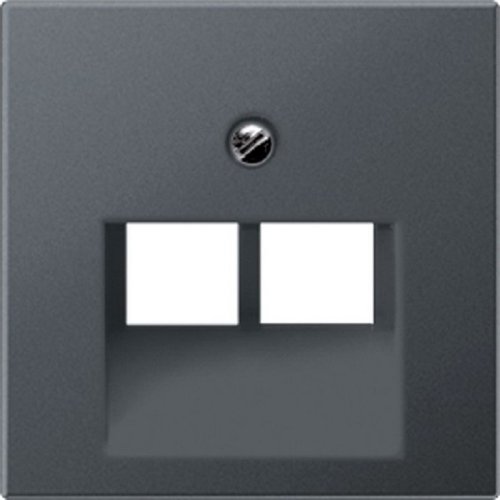 Лицевая панель Jung EcoProfi для 2-м. розетки RJ11/RJ45 антрацит картинка